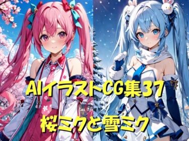 あなたを魅了する鮮やかな光！AIイラストCG集37  桜ミクと雪ミク