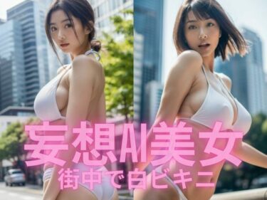 美しさが生み出す無限の神秘の力！妄想AI美女  街中で白ビキニ