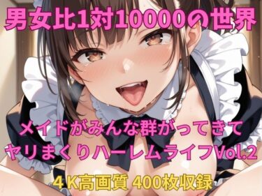 あなたの感覚を目覚めさせる美の波動！男女比1対10000の世界 メイド達とセックスし放題でちんぽが乾く暇もないヤリ放題ハーレムライフ！！Vol.2