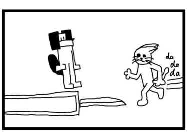 美しさが織り成す幻想的な力の波動！4コマ漫画「走り幅跳び」