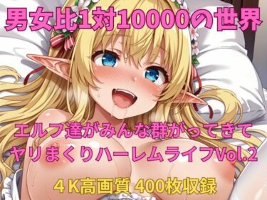 美しさが描く無限の幻想的な力！男女比1対10000の世界 エルフ達とセックスし放題でちんぽが乾く暇もないヤリ放題ハーレムライフ！！Vol.2
