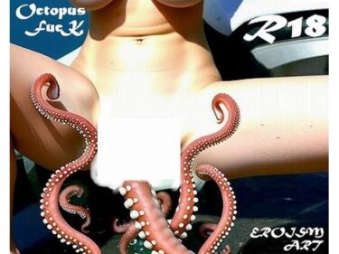 あなたを誘う美の世界！パツキン異種姦アート:有名な浮世絵を真似てオクトパス（蛸）に犯●れているところを激写，110円！