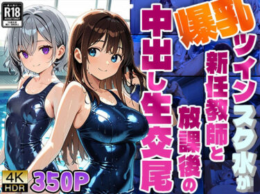 美しさが開く未知なる道！爆乳ツインスク水が新任教師と放課後の中出し生交尾【4K】【350枚】