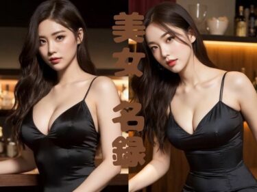 あなたを包み込む無限の光の中で！【美女名録】vol8.10  漆黒の誘惑 -黒のドレスに囚われて 205枚  【AIグラビア写真集】