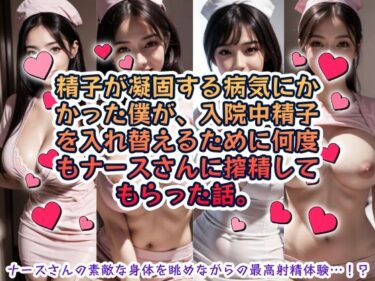 美が描く幻想の世界！精子が凝固する病気にかかった僕が、入院中精子を入れ替えるために何度もナースさんに搾精してもらった話。